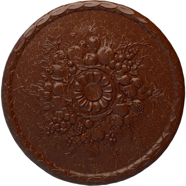 Ekena Millwork Anthony Harvest Medallion (Canopies up to 2 1/8"), 22 1/2"OD x 1 1/4"P, Burnished Mahogany Crackle CM22ATBMC - main